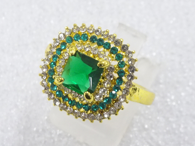 JAPANESE KIMONO / ANTIQUE COLORED STONE RING (SIZE 20)